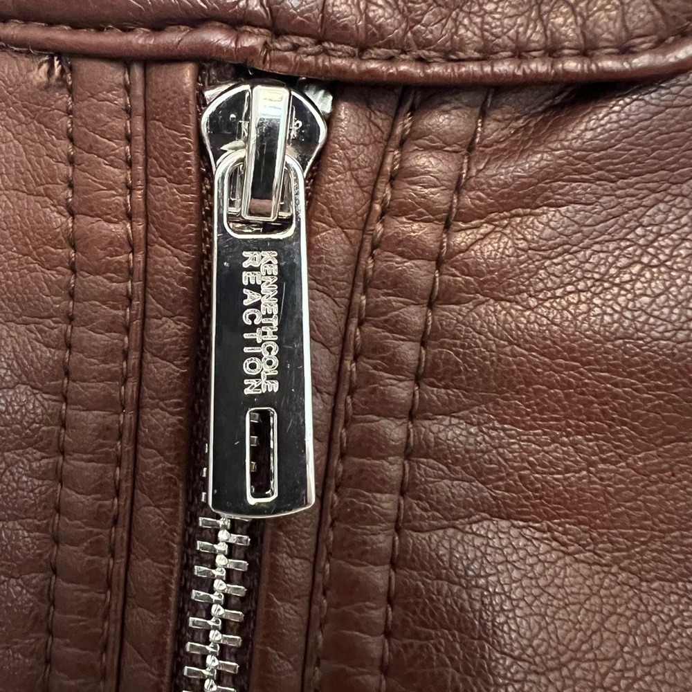 Kenneth Cole Reaction Brown Leather Jacket Size L - Picture 4 of 8